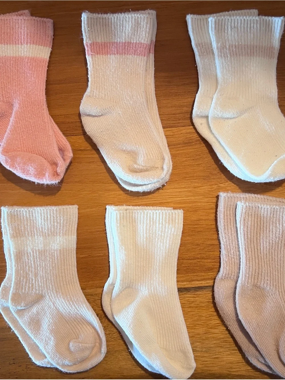 Colored Organics Baby Crew Socks - 6 Pack (One with some fray - photographed)